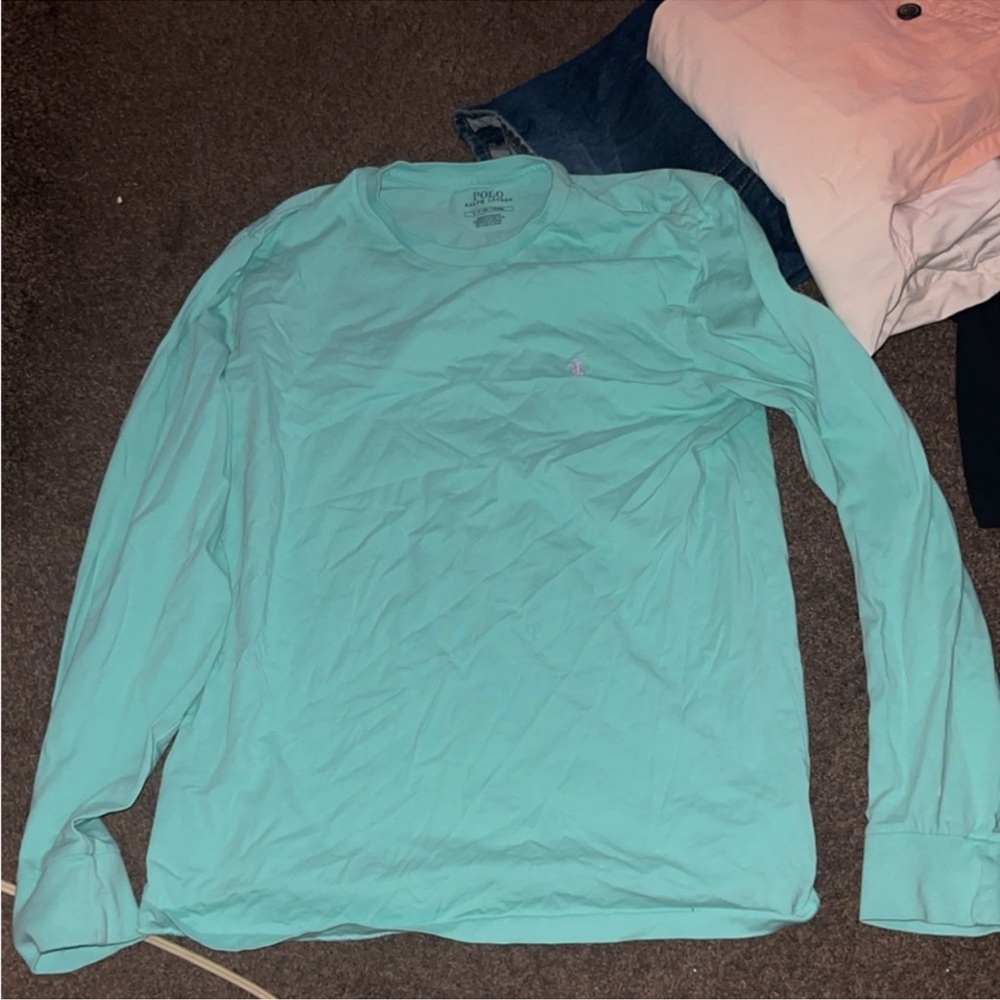 Men's Aqua Long Sleeve Shirt